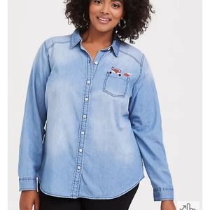 Torrid Denim Top with Fox